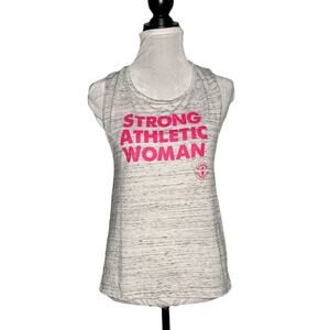 Bella Canvas Strong Athletic Woman Tank Heather Gray Pink Size Medium